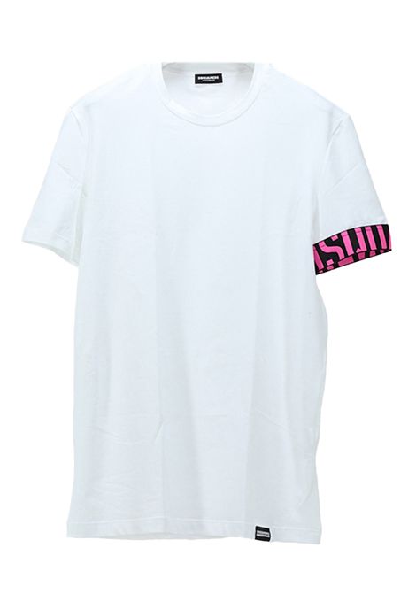 T-shirt Dsquared2 Underwear D9M3S5770 112 bianca fucsia DSQUARED2 UNDERWEAR | T-shirt | D9M3S5770112